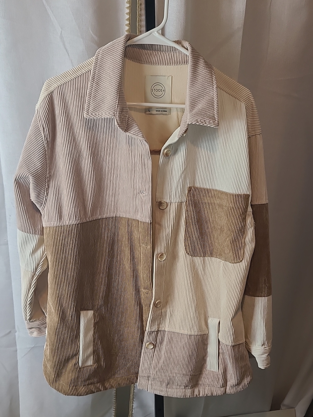 STOOSH Ashley Outwear Colorblock Oversized Shacket Size Large. Like New